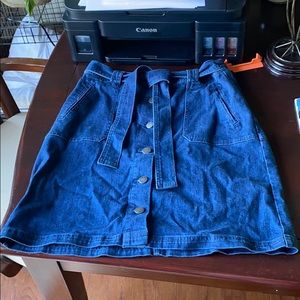 button up jean skirt